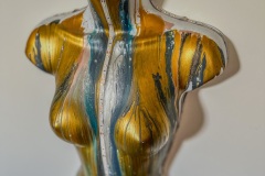 Acrylic pour mannequin light art