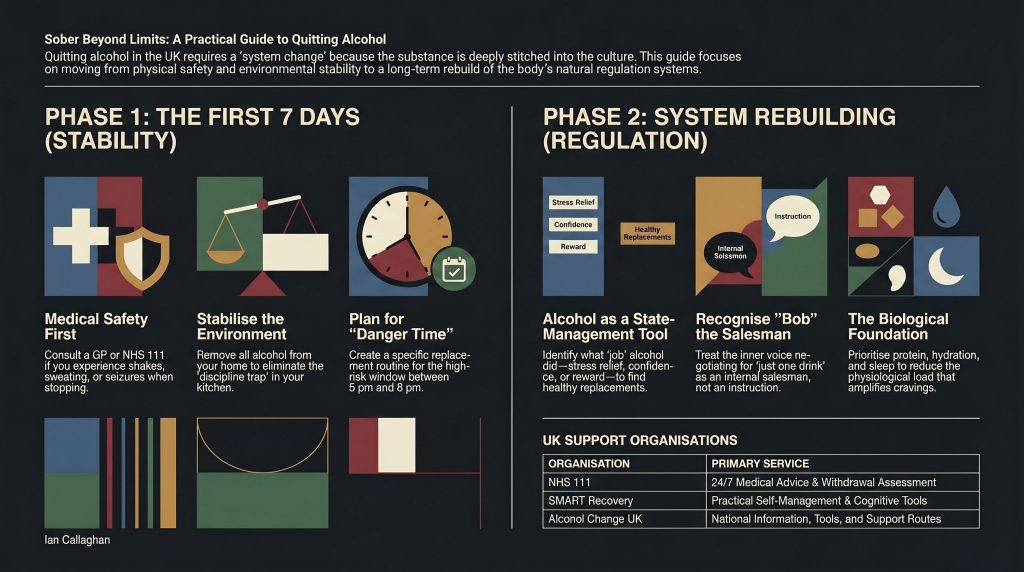 infograph depeciting how to quit drinking by ian callaghan