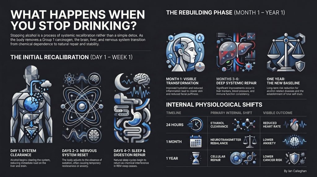 infograph detailing what happens when you stop drinking by Ian Callaghan