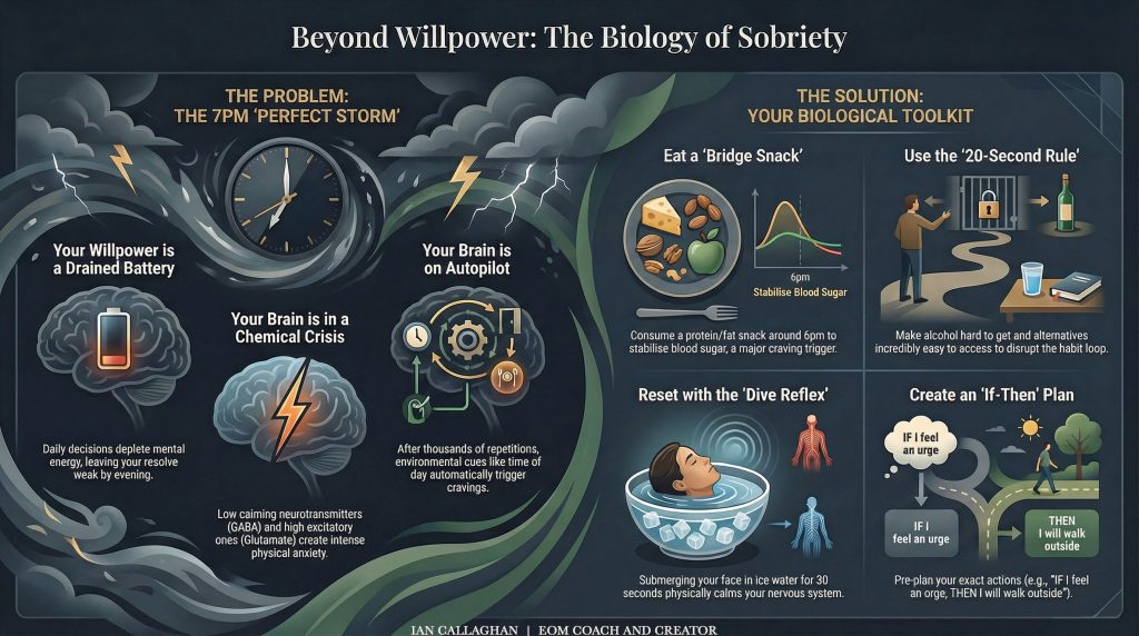 Infograph on beyond willpower the biology of sobrietyWhy Willpower will fail