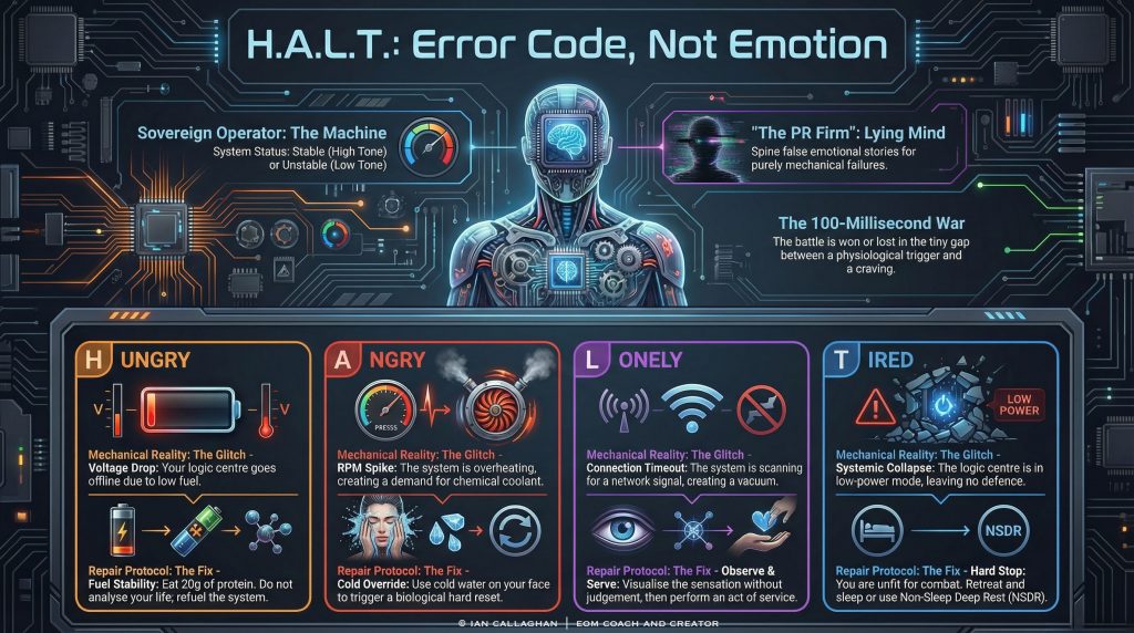 Info graph displaying the H.A.L.T(HALT) HALT method failing