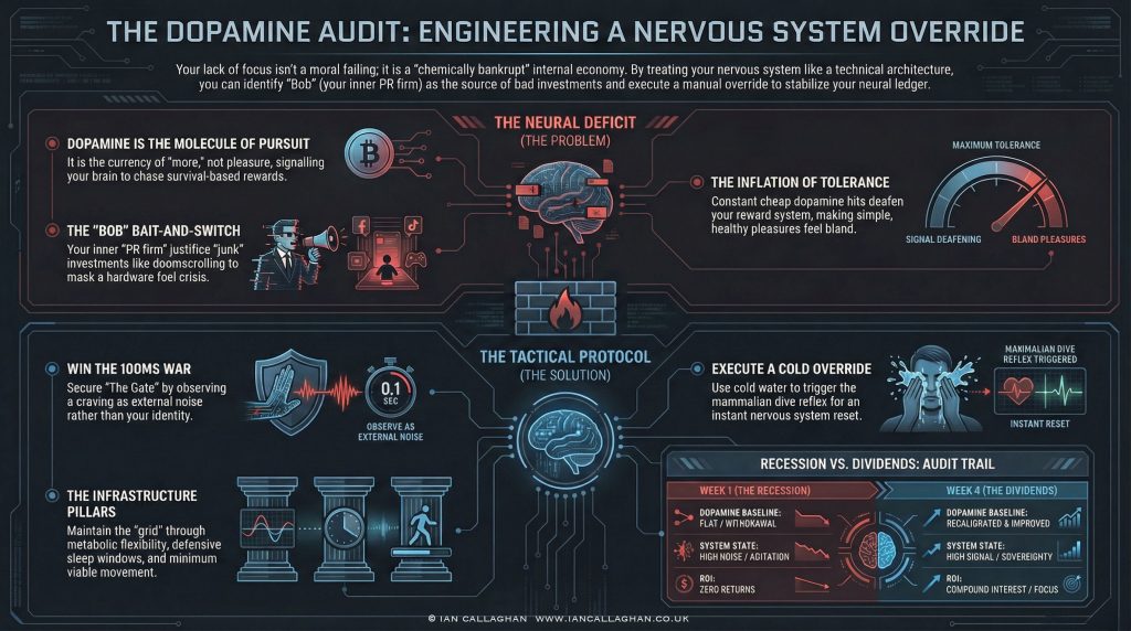 infograph for Dopamine Debt and Anxiety: Reset Your Dopamine Baseline Ian Callaghan Sober Beyond Limits