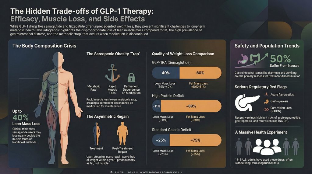 infograph on the hidden trade offs of glp-1 drugs and therapy