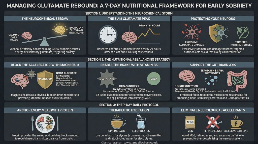 managing glutamate rebound 7-day nutritional framework early sobriety ian callaghan iancallaghan.co.uk