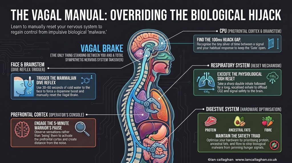 the vagal brake infograph descibing overriding the biological hijack