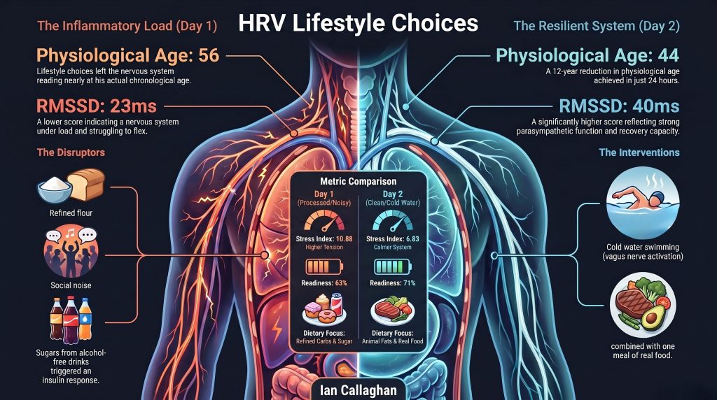 infograph displaying HRV lifestyle choices 
