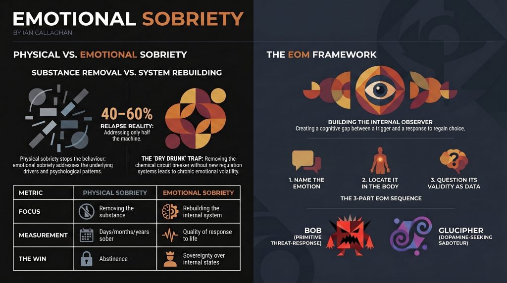 infograph explaining Emotional Sobriety by Ian Callaghan Sobriety Coach
