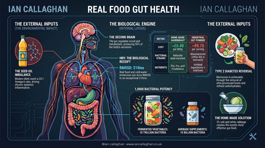 infograph on real food gut health by Ian Callaghan